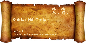 Kukta Nándor névjegykártya